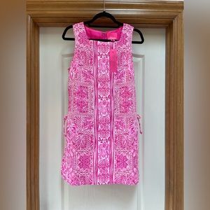 Lilly Pulitzer Donna Square Neck Romper Piñata Pink New Blooms OnTheBlock sz 10